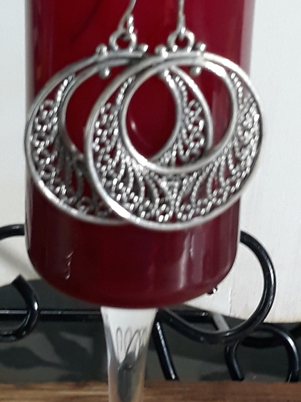 ❤ 3X 16 VINTAGE SILVER BEAUTIFUL EARRINGS - Picture 3 of 4